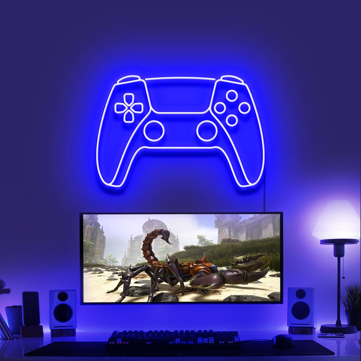 "PS5 Controller" Gaming Neon Sign 60cm/2ft / Blue / LED Neon by Neon Icons