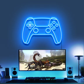 "PS5 Controller" Gaming Neon Sign 60cm/2ft / Ice Blue / LED Neon by Neon Icons