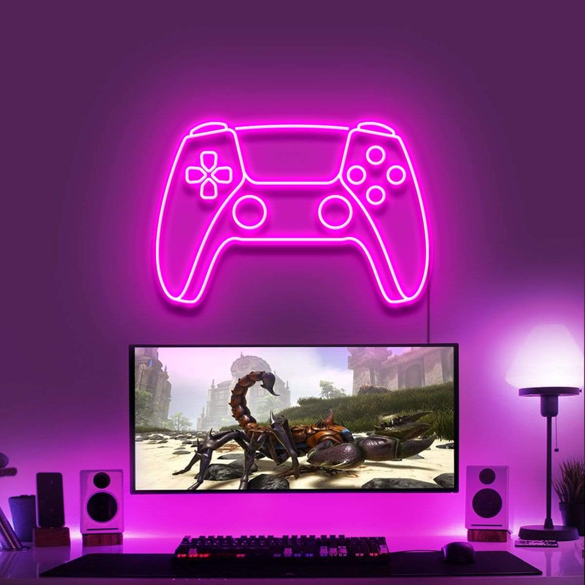 "PS5 Controller" Gaming Neon Sign 60cm/2ft / Pink / LED Neon by Neon Icons