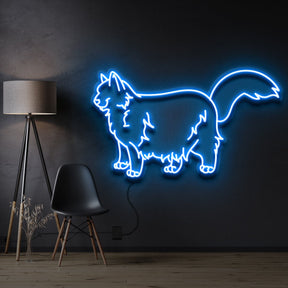 "Ragdoll Cat" Pet Neon Sign 60cm / Ice Blue / Cut to Shape by Neon Icons