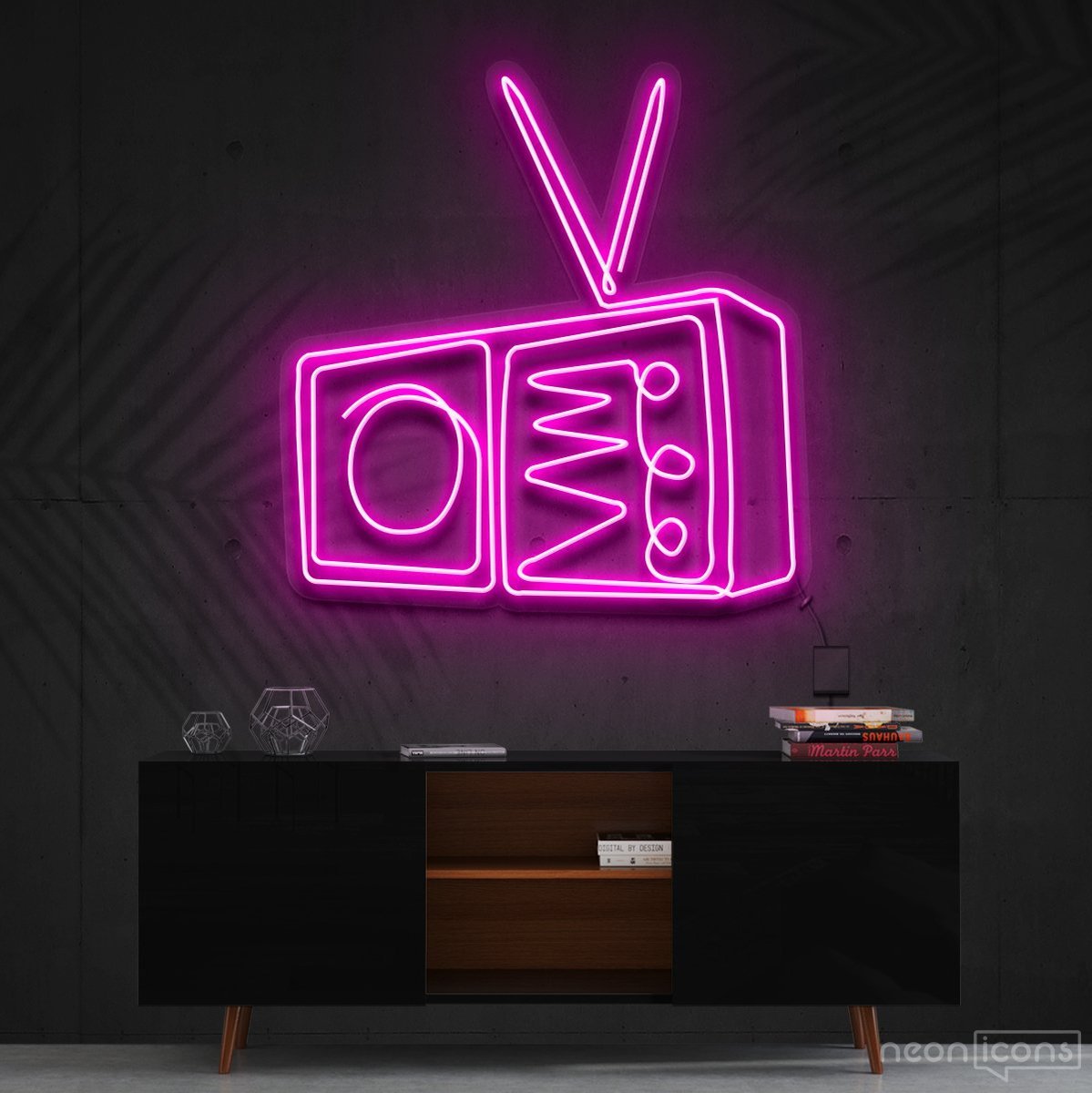 "Retrovision" Neon Sign 60cm (2ft) / Pink / Cut to Shape by Neon Icons