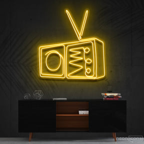 "Retrovision" Neon Sign 60cm (2ft) / Yellow / Cut to Shape by Neon Icons