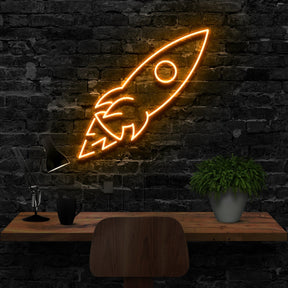 "Rocketship" Neon Sign 40cm (1.3ft) / Orange / LED Neon by Neon Icons