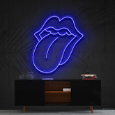 "Rolling Stones" Neon Sign 60cm (2ft) / Blue / Cut to Shape by Neon Icons