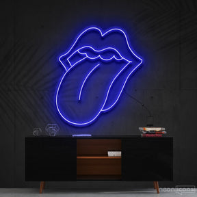 "Rolling Stones" Neon Sign 60cm (2ft) / Blue / Cut to Shape by Neon Icons