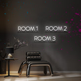 "Room 1, 2 & 3" Custom Neon Signs