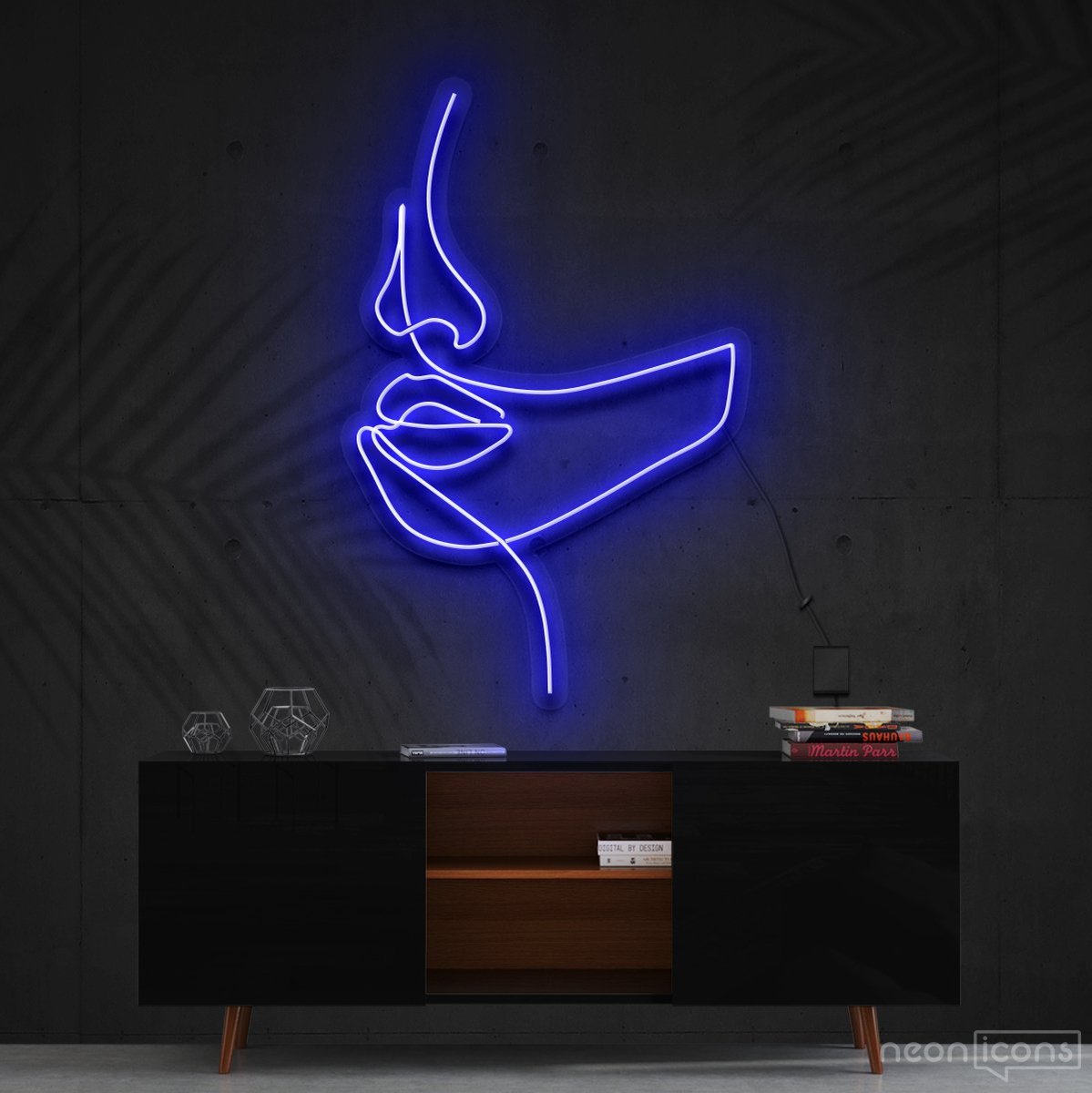 "See No Evil" Neon Sign 60cm (2ft) / Blue / Cut to Square by Neon Icons