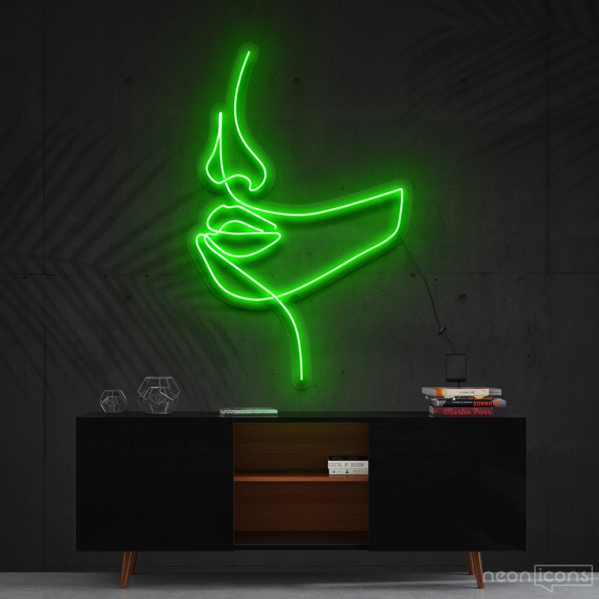 "See No Evil" Neon Sign 60cm (2ft) / Green / Cut to Square by Neon Icons