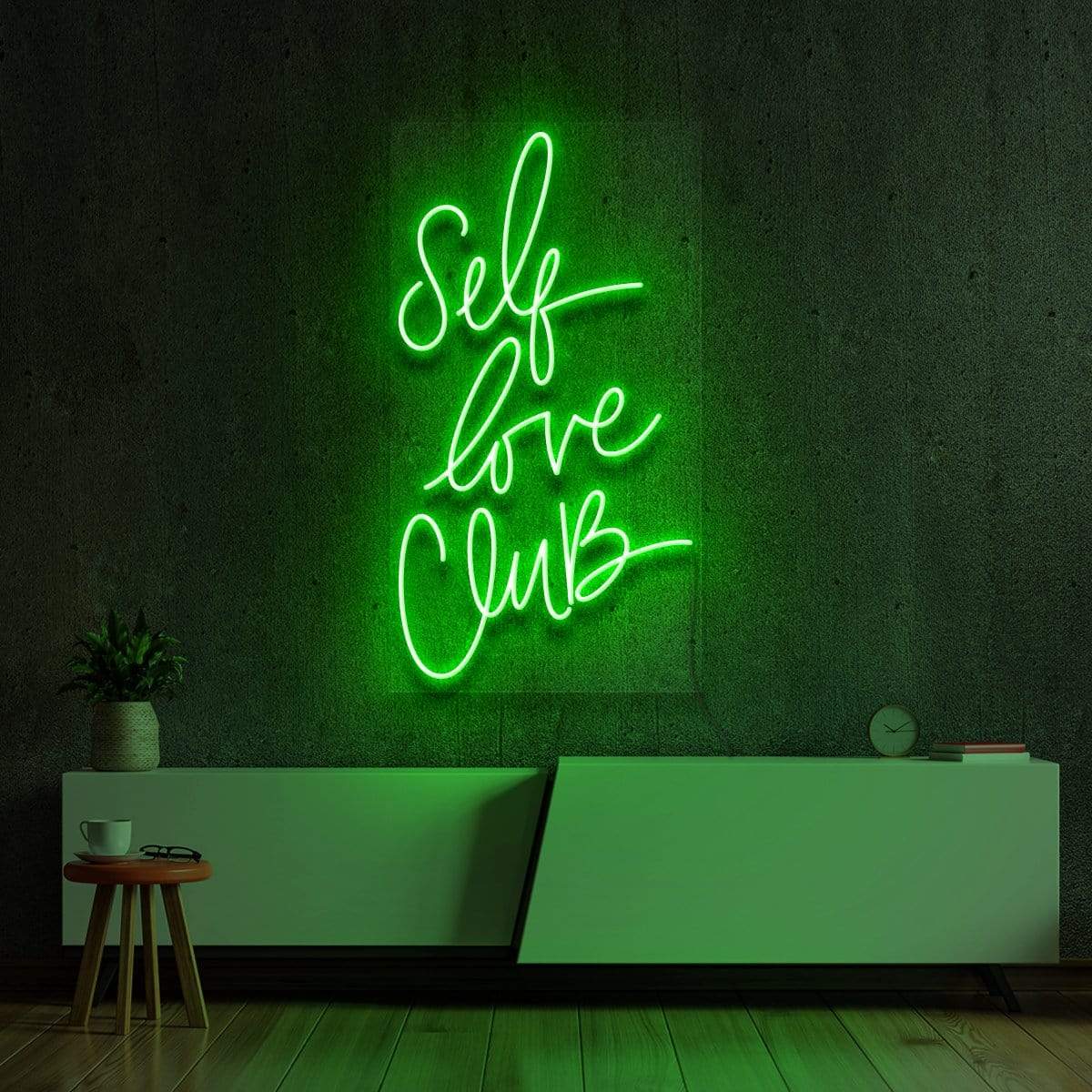 "Self Love Club" Neon Sign 60cm (2ft) / Green / LED Neon by Neon Icons