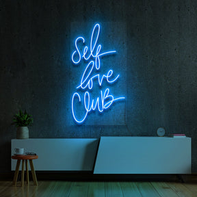 "Self Love Club" Neon Sign 60cm (2ft) / Ice Blue / LED Neon by Neon Icons