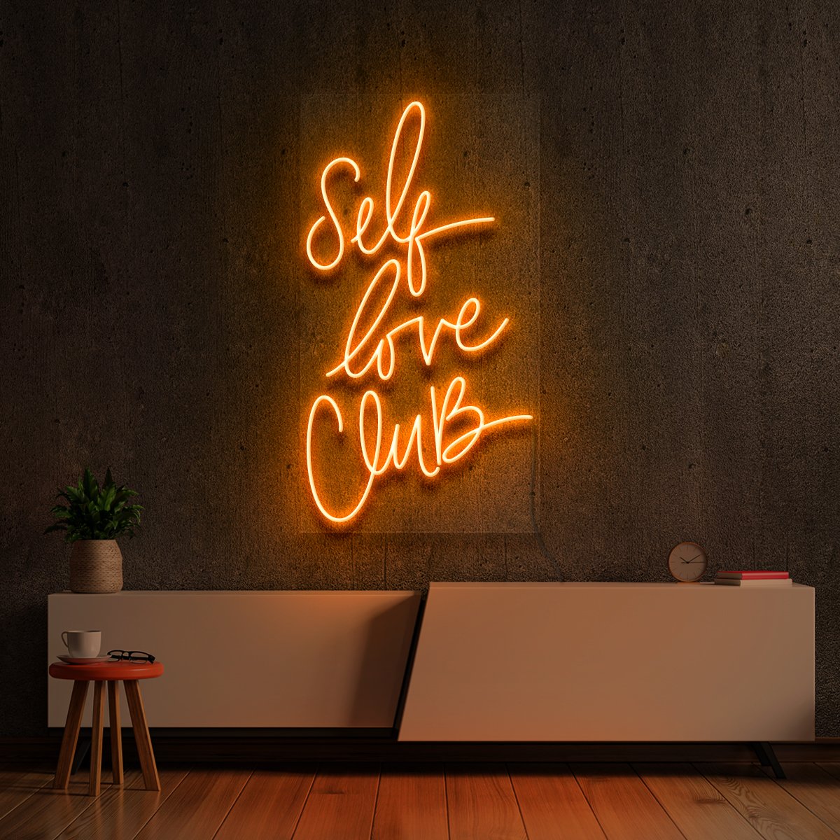 "Self Love Club" Neon Sign 60cm (2ft) / Orange / LED Neon by Neon Icons