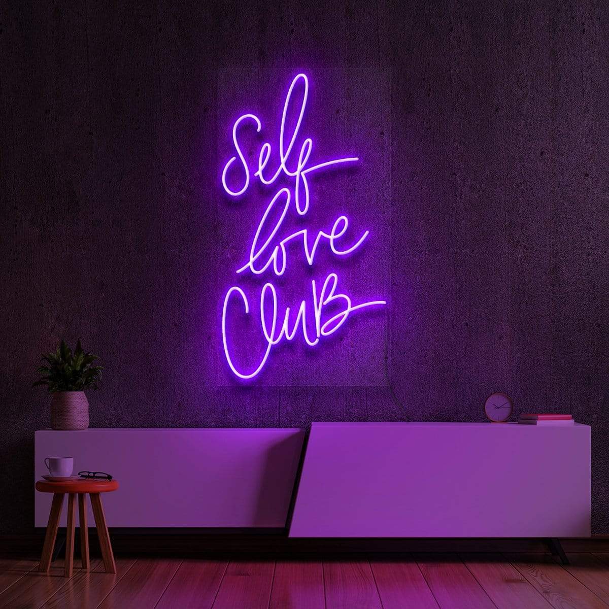 "Self Love Club" Neon Sign 60cm (2ft) / Purple / LED Neon by Neon Icons