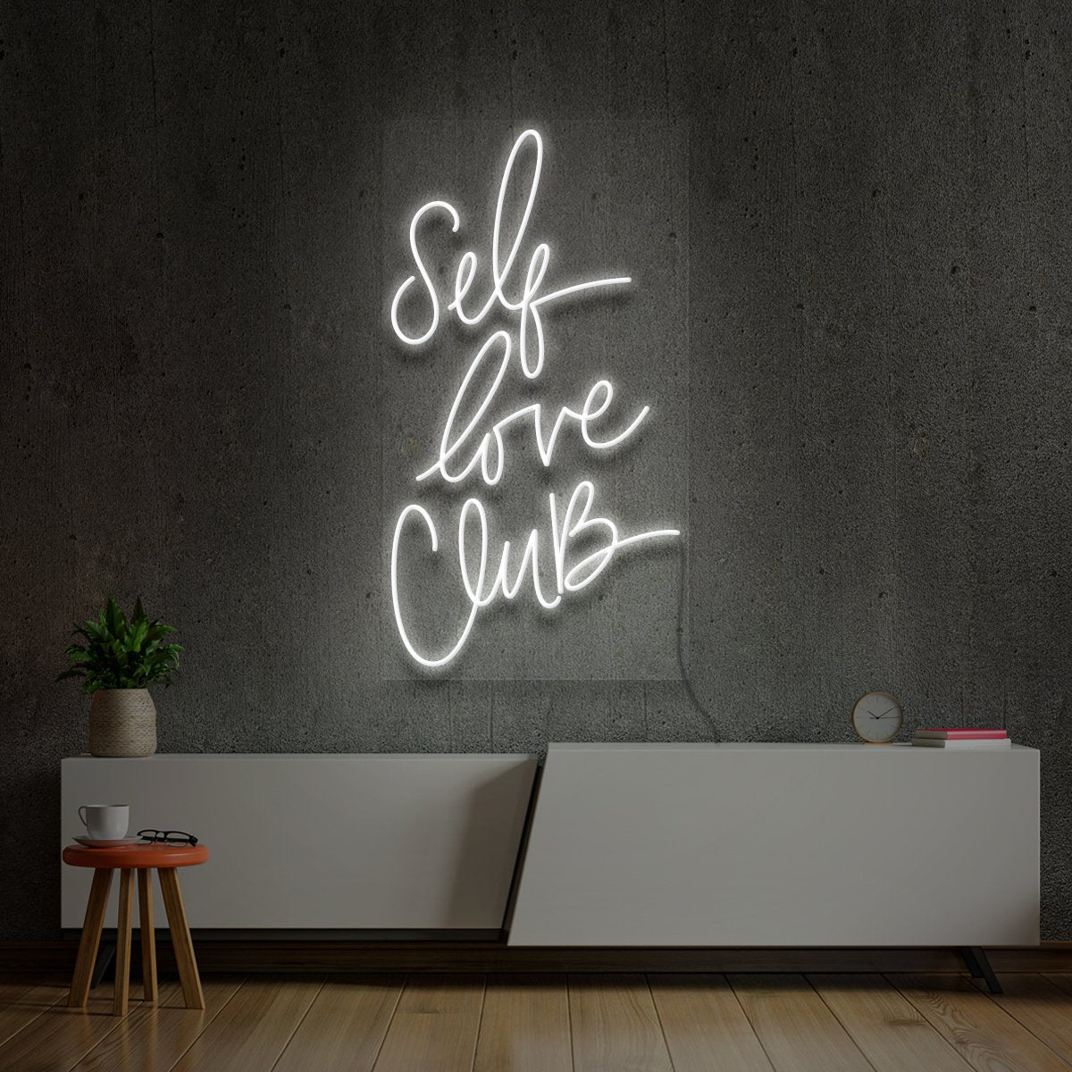 "Self Love Club" Neon Sign 60cm (2ft) / White / LED Neon by Neon Icons