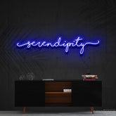 "Serendipity" Neon Sign 150cm (5ft) / Blue / Cut to Shape by Neon Icons