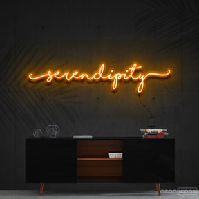 "Serendipity" Neon Sign 150cm (5ft) / Orange / Cut to Shape by Neon Icons