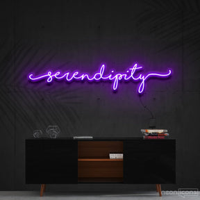 "Serendipity" Neon Sign 150cm (5ft) / Purple / Cut to Shape by Neon Icons