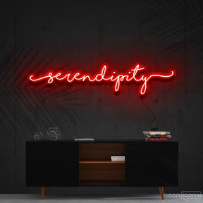 "Serendipity" Neon Sign 150cm (5ft) / Red / Cut to Shape by Neon Icons