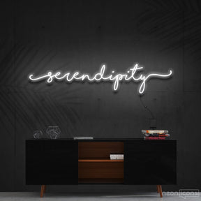 "Serendipity" Neon Sign 150cm (5ft) / White / Cut to Shape by Neon Icons