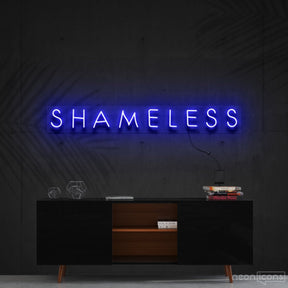 "Shameless" Neon Sign 60cm (2ft) / Blue / Cut to Shape by Neon Icons