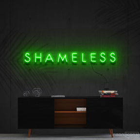 "Shameless" Neon Sign 60cm (2ft) / Green / Cut to Shape by Neon Icons