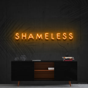 "Shameless" Neon Sign 60cm (2ft) / Orange / Cut to Shape by Neon Icons