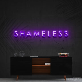 "Shameless" Neon Sign 60cm (2ft) / Purple / Cut to Shape by Neon Icons