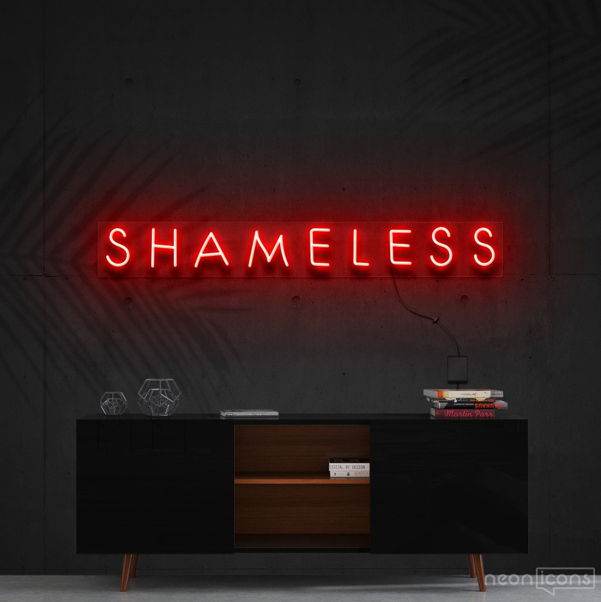 "Shameless" Neon Sign 60cm (2ft) / Red / Cut to Shape by Neon Icons