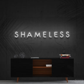 "Shameless" Neon Sign 60cm (2ft) / White / Cut to Shape by Neon Icons