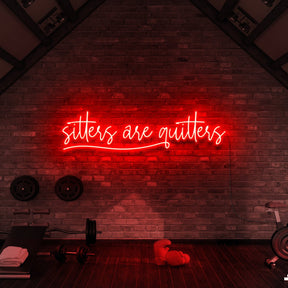 "Sitters Are Quitters" Neon Sign for Gyms & Fitness Studios 90cm (3ft) / Red / LED Neon by Neon Icons