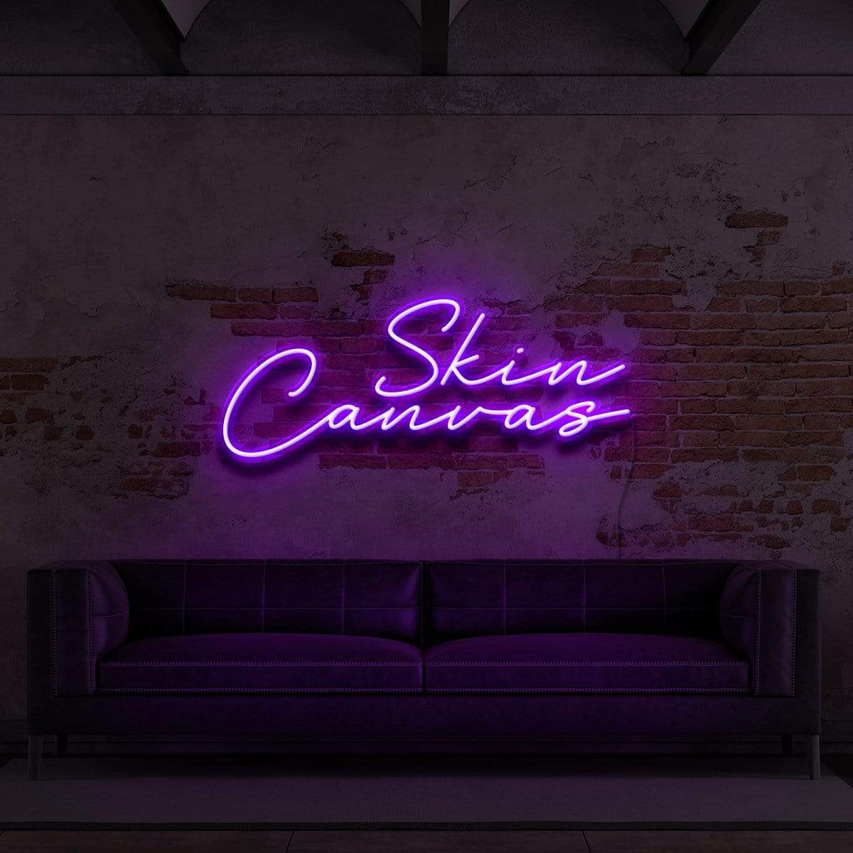 "Skin Canvas" Neon Sign for Tattoo Parlours 60cm (2ft) / Purple / LED Neon by Neon Icons