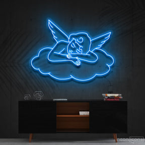 "Sleepy Cupid" Neon Sign 90cm (3ft) / Ice Blue / Cut to Shape by Neon Icons