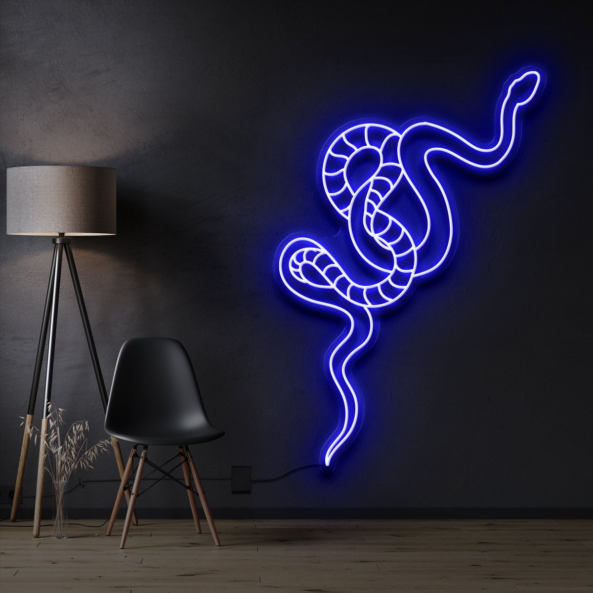 "Snake" Pet Neon Sign 90cm / Blue / Cut to Shape by Neon Icons