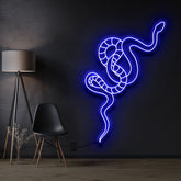 "Snake" Pet Neon Sign 90cm / Blue / Cut to Shape by Neon Icons