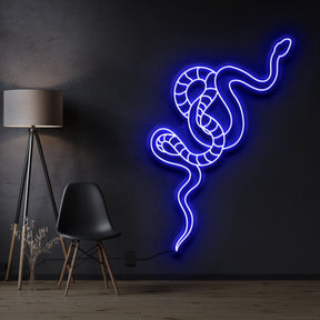 "Snake" Pet Neon Sign 90cm / Blue / Cut to Shape by Neon Icons