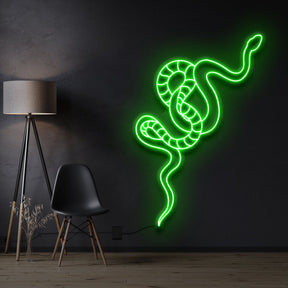 "Snake" Pet Neon Sign 90cm / Green / Cut to Shape by Neon Icons