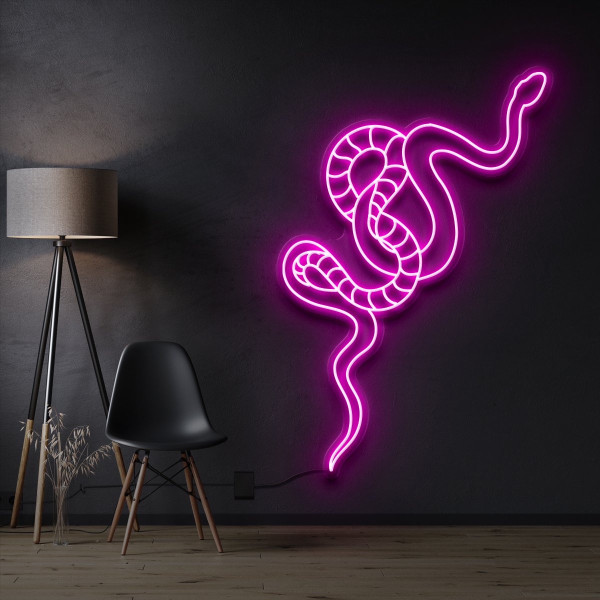 "Snake" Pet Neon Sign 90cm / Pink / Cut to Shape by Neon Icons