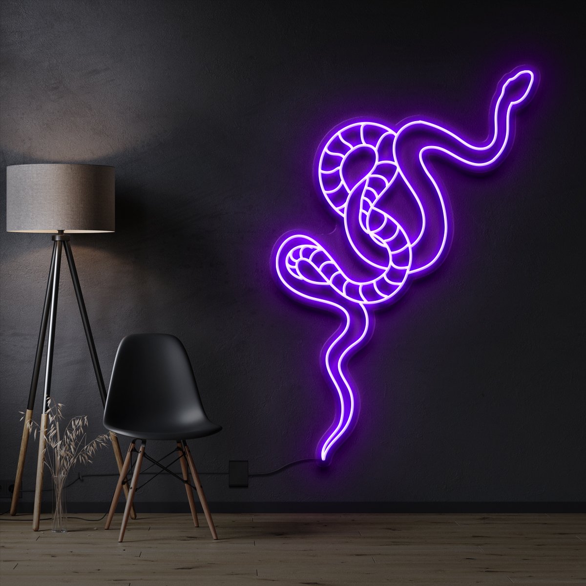 "Snake" Pet Neon Sign 90cm / Purple / Cut to Shape by Neon Icons