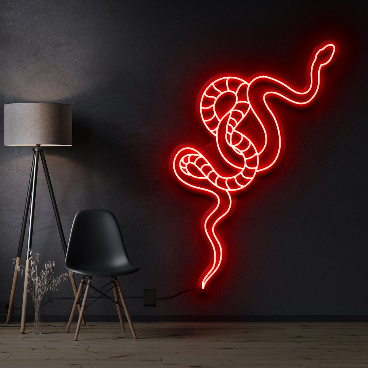 "Snake" Pet Neon Sign 90cm / Red / Cut to Shape by Neon Icons