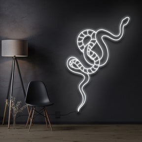 "Snake" Pet Neon Sign 90cm / White / Cut to Shape by Neon Icons