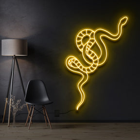 "Snake" Pet Neon Sign 90cm / Yellow / Cut to Shape by Neon Icons