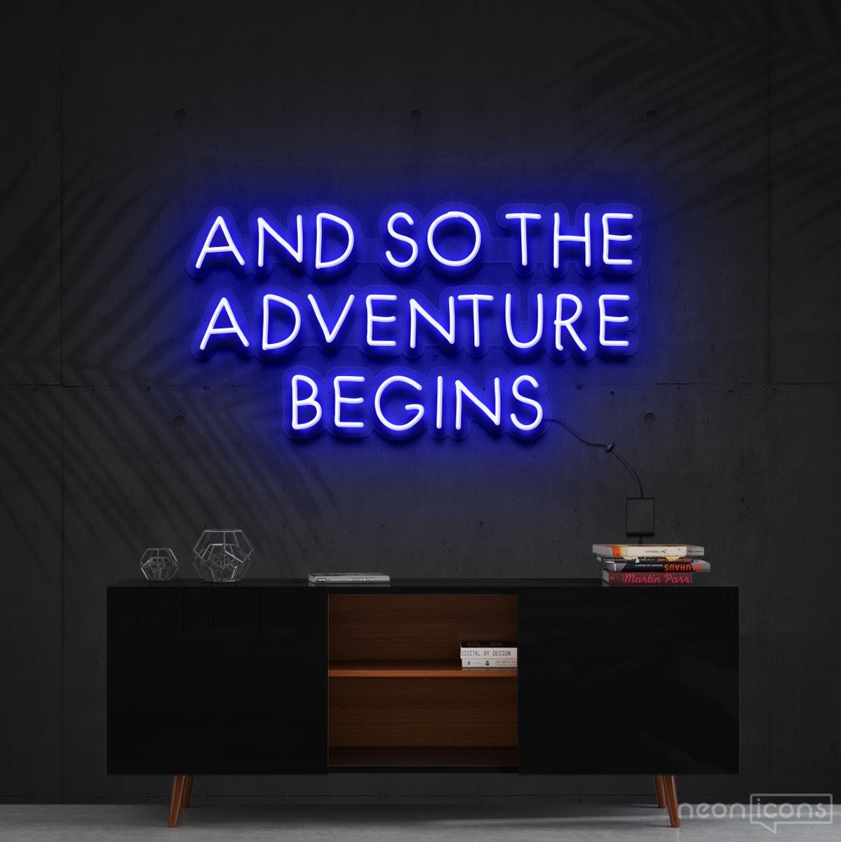 "So The Adventure Begins" Neon Sign 60cm (2ft) / Blue / Cut to Shape by Neon Icons