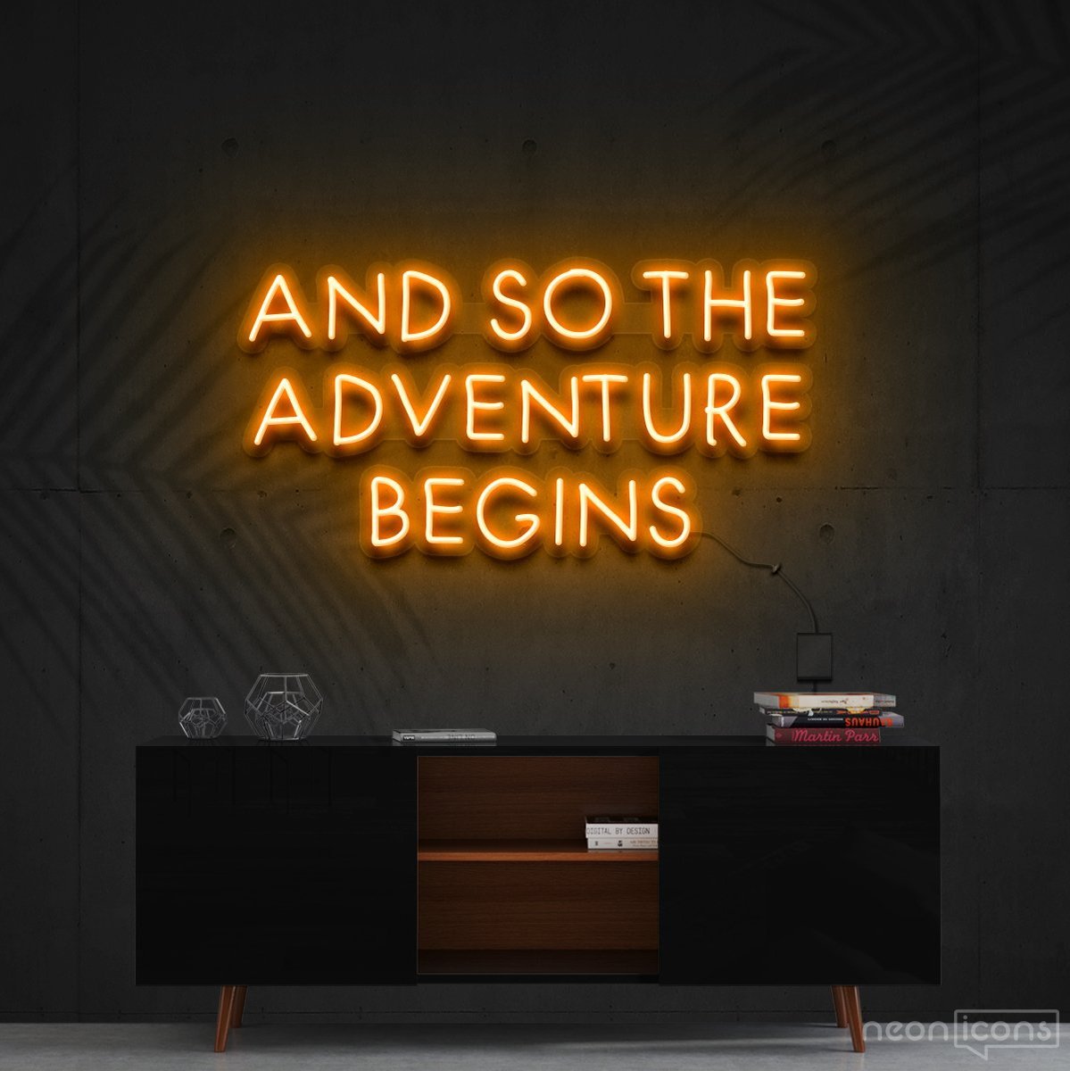 "So The Adventure Begins" Neon Sign 60cm (2ft) / Orange / Cut to Shape by Neon Icons