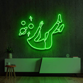 "Space Head" Neon Sign 60cm (2ft) / Green / LED Neon by Neon Icons