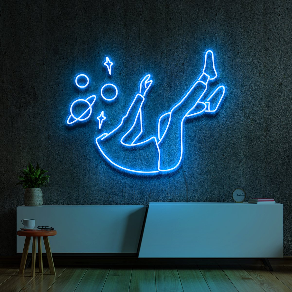 "Space Head" Neon Sign by Neon Icons