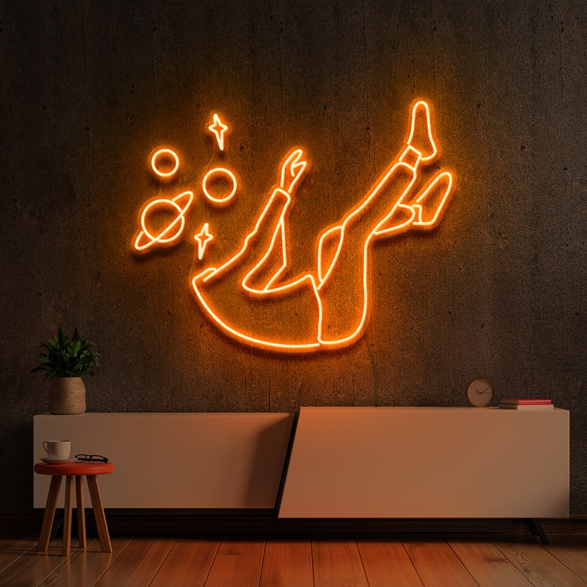 "Space Head" Neon Sign by Neon Icons