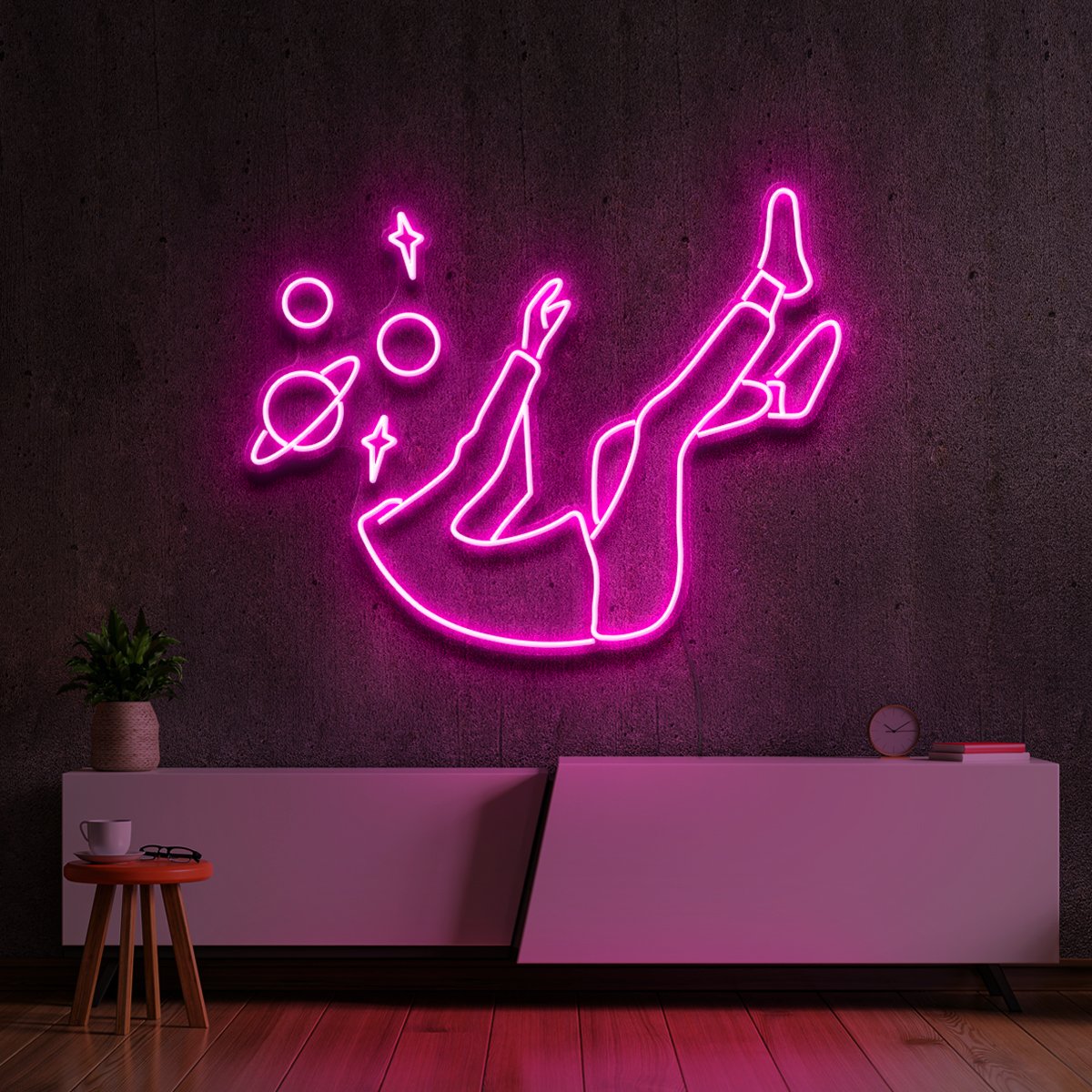 "Space Head" Neon Sign by Neon Icons