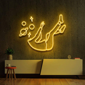 "Space Head" Neon Sign 60cm (2ft) / Yellow / LED Neon by Neon Icons