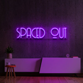 "Spaced Out" Neon Sign 60cm (2ft) / Purple / LED Neon by Neon Icons