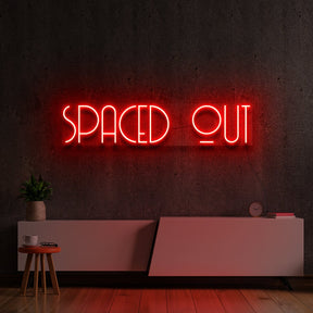 "Spaced Out" Neon Sign 60cm (2ft) / Red / LED Neon by Neon Icons