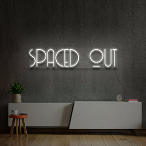 "Spaced Out" Neon Sign 60cm (2ft) / White / LED Neon by Neon Icons